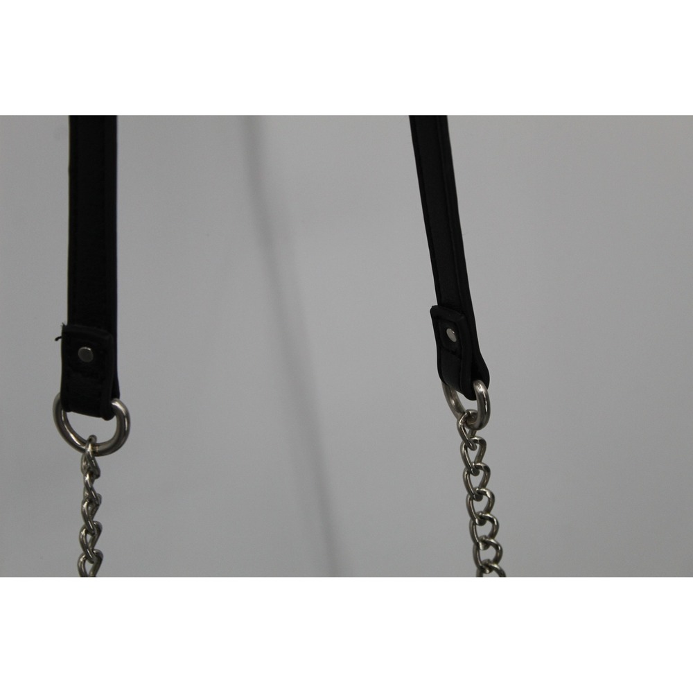 Madden NYC Rhinestone Bucket Bag Black Silver Chain Crossbody Handbag - Picture 6 of 11